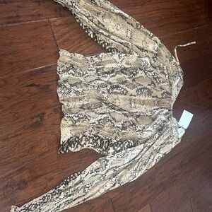 H &M snake Print Long Sleeve Women's Top size 2